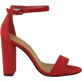 Suede Heeled Sandals Where's That From Skye - Rouge Red
