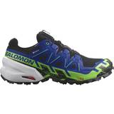 Salomon Unisex Running Shoes Salomon Spikecross 6 GTX - Black/Surf The Web/Green Gecko Blue