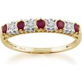 Ruby Rings Gemondo Classic Half Eternity Ring - Gold/Ruby/Diamonds