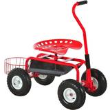 OutSunny Adjustable Rolling Garden Cart