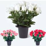 White Decorative Items Homescapes Set of 3 & Rose Gypsophila Flowers Grave Vases Artificial Plant