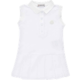 Moncler Brand Patch Stretch Cotton Pique Dress - White