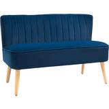 2 Seater - Blue Sofas Homcom Velvet Sofa 117cm 2 Seater