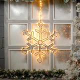 Decorative Items B&Q Festive 56cm Black Snowflake Decoration LEDs Christmas Tree Ornament