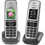 Gigaset family c594 duo handset cordless home phones w/ call block grey