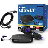 Roku TV Media Players Roku Ultra LT 4K/HDR/HD Streaming Player with Enhanced Voice Remote, Ethernet, MicroSD with Premium 6FT 4K Ready HDMI Cable