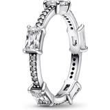 Rings on sale Pandora Rectangular Bars Sparkling Ring Silver