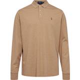 Men Polo Shirts Polo Ralph Lauren Mens Custom Slim Fit Long Sleeve Soft Cotton Shirt Colour: 040 Classic Camel Heather