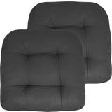 Sweet Home Collection 19 Solid Tufted U-Shaped Chair Cushions Gray (48.3x48.3)