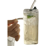 Transparent Glass Jars with Straw Shein - Glass Jar with Straw