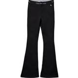 Viscose Trousers Children's Clothing Calvin Klein Jeans Kid's Flared Milano Logo Trousers - Black