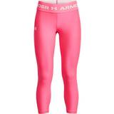 Pink Base Layer Under Armour Girl's HeatGear Ankle Crop Leggings - Cerise/White