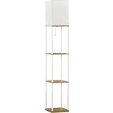 Homcom Modern White/Brown Floor Lamp 159cm