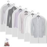 Impregnation MsKitchen Clear Garment Bags for Closet Storage Hanging Clothes Bags with Zipper for Suit Jackets 24 x 40 6 Pack