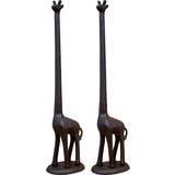 Brown Small Storage Kid's Room Selections Giraffe Loo Roll Holder Cast Iron