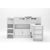 Childbeds B&Q Kudl Storage Mid Sleeper 01 Children's Bed with Desk and Cupboard MFC/Wood