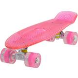 Pink Cruisers Land Surfer Cruiser Skateboard 22" Clear Pink Board/Led Pink Wheels