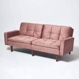 Homescapes Velvet Bed Sofa 197cm 3 Seater