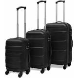 Black Suitcase Sets vidaXL three piece hardcase
