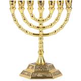 Branded Menorah 7 Branch Gold Advent Candle Holder