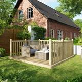 Composite Decking Timber power Timber Decking Kit Handrails on Three Sides 3 x 3m