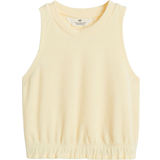 Yellow Tank Tops Children's Clothing H&M Cropped Terry Vest Top - Light Yellow (1041699006)