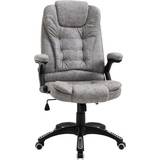 Adjustable Seat Chairs Vinsetto Swivel Microfibre Fabric Grey Office Chair 120cm
