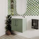 Green Vanity Units for Single Basins Nuie Arno Hung 2-Door Vanity Unit