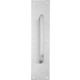 Mini Kitchens 4 x 16 in. Square Corner Pull Plate with 6 in. 1194 Pull, Satin Stainless Steel