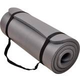 BalanceFrom BalanceFrom Fitness GoCloud 1" Extra Thick Exercise Mat w/Carrying Strap, Gray