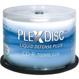 Printable PlexDisc 52x 700MB Liquid Defense Plus Glossy White Inkjet Hub Printable CD-R 50 Packs