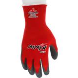 Grey Disposable Coveralls MCR Safety Red Latex Dipped Nylon Gloves, 12-Pairs CRWN9680L
