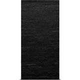 Rag Rugs Carpets Rug Solid Leather Black 65x135cm