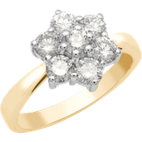 Jewelco London Flower Cluster Ring - Gold/Silver/Diamonds