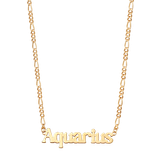 Daisy Aquarius Zodiac Necklace - Gold