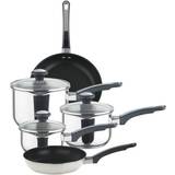 Pour Spouts Cookware Sets Prestige Everyday Straining Stainless Steel Cookware Set with lid 5 Parts