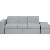 Beliani Sofa Beds Sofas Beliani Falster with Stool Light gray Sofa 210cm 3 Seater