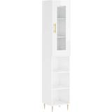 vidaXL Engineered Wood White High Gloss Storage Cabinet 34.5x180cm