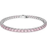 Pink Bracelets Swarovski Matrix Tennis Bracelet - Silver/Pink