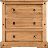 Plywoods Chest of Drawers SECONIQUE Corona Distressed Waxed Pine Chest of Drawer 48.5x92cm