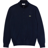 Lacoste Jumpers on sale Lacoste Men's High-Neck Organic Zip-Up Sweater - Navy Blue