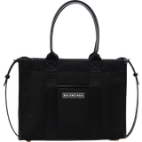 Detachable Shoulder Strap Fabric Tote Bags Balenciaga Neo Tote - Black
