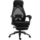 Adjustable Seat Office Chairs Vinsetto Mesh Swivel Task Black Office Chair 123cm