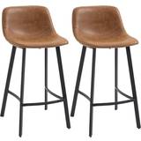 Chairs Homcom Industrial Brown Bar Stool 91cm 2pcs