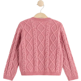 Lindex Kids' Cabel Knit Cardigan Pink