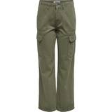 Only Women Trousers Only Loose Fit High Waist Pants - Green/Kalamata