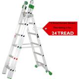 Aluminum Single Section Ladders Loops premium 24 Tread Combination Ladder 3 Section Extension Step Frame & Stairwell