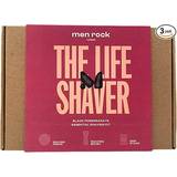 Men Rock The Life Shaver Shaving Gift Set Includes Shave Cream 100ml Synthetic Shaving Brush and Drip Stand Black Pomegranate and Spicy Black Pepper Fragrance