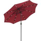 Red Parasols & Accessories OutSunny LED Solar PoweParasol Umbrella Garden Tilt Outdoor String
