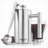 Coffee Makers VonShef Cafetiere Stainless Steel 3 Cup/350ml Double Walled